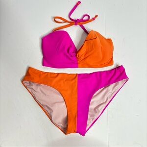 Victoria’s secret bikini swimsuit pink orange two tone